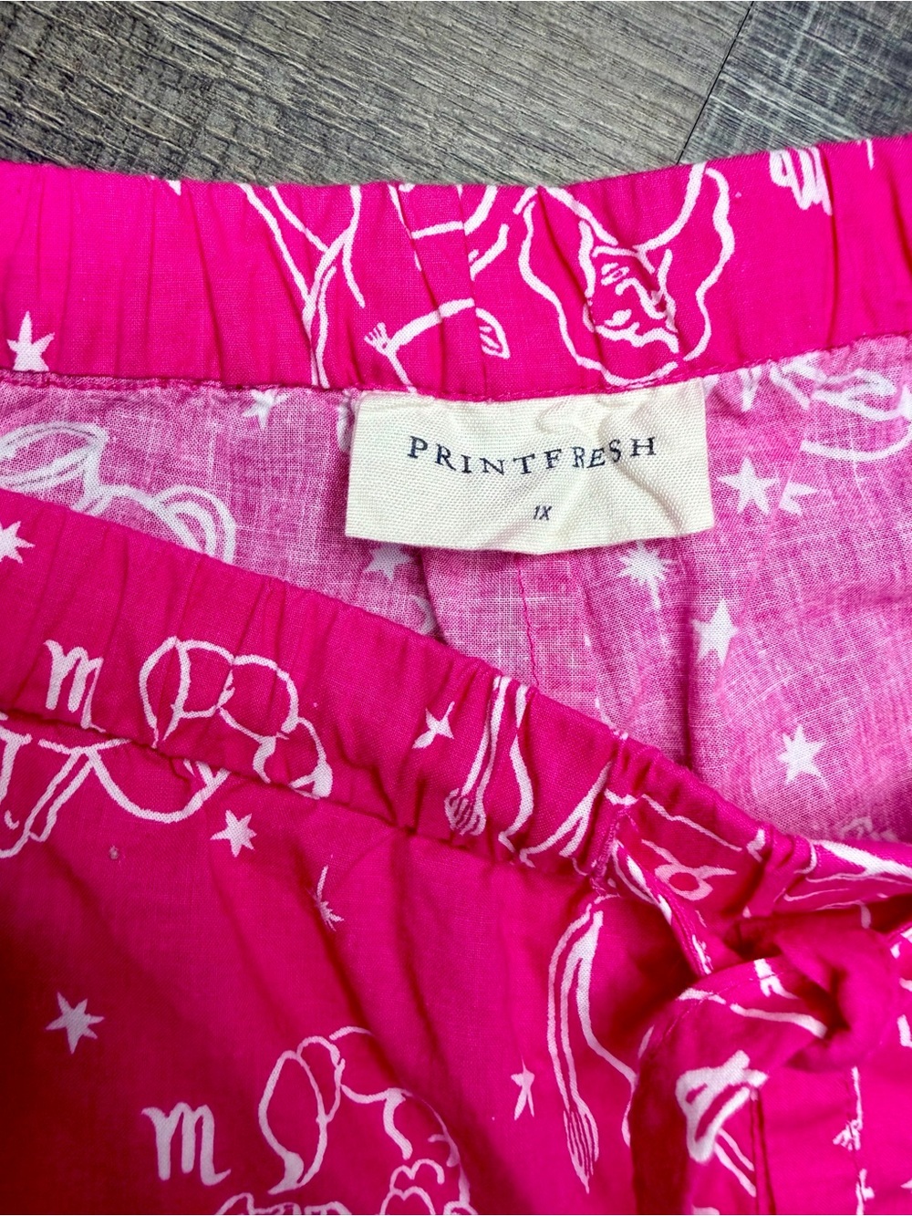 Printfresh Daily Horoscope Pajama Set Pink Zodiac Short Sleeve Shorts Women’s 1X - Picture 8 of 9
